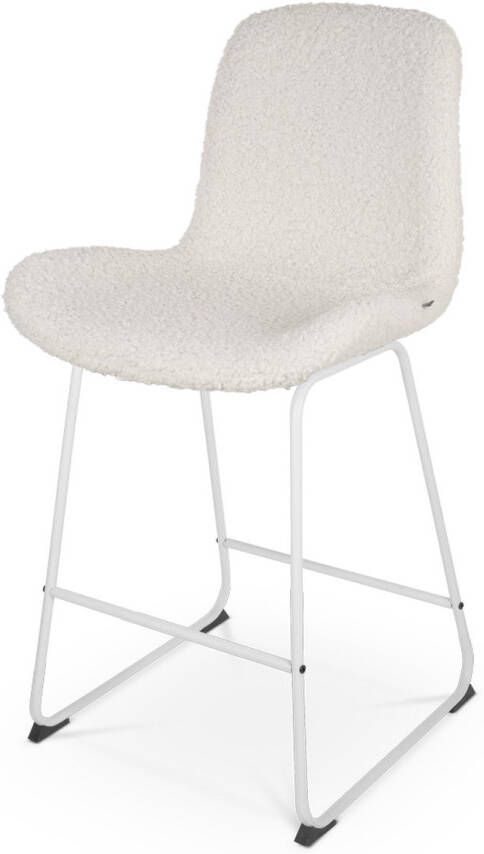 Nolon Nino-Fé Barkruk Teddy Gebroken Wit Onderstel 65 cm Stof Kookeiland Barkruk met Rugleuning