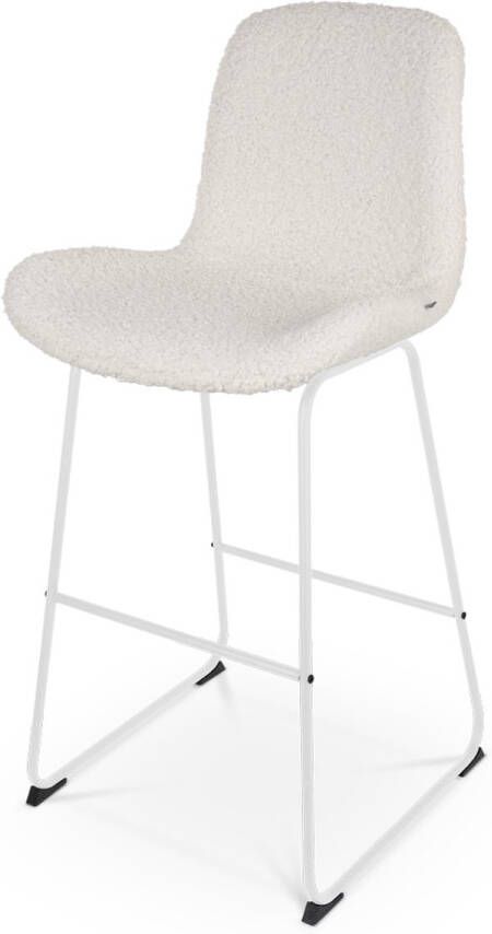 Nolon Nino-Fé Barkruk Teddy Gebroken Wit Onderstel 75 cm Stof Barkruk met Rugleuning