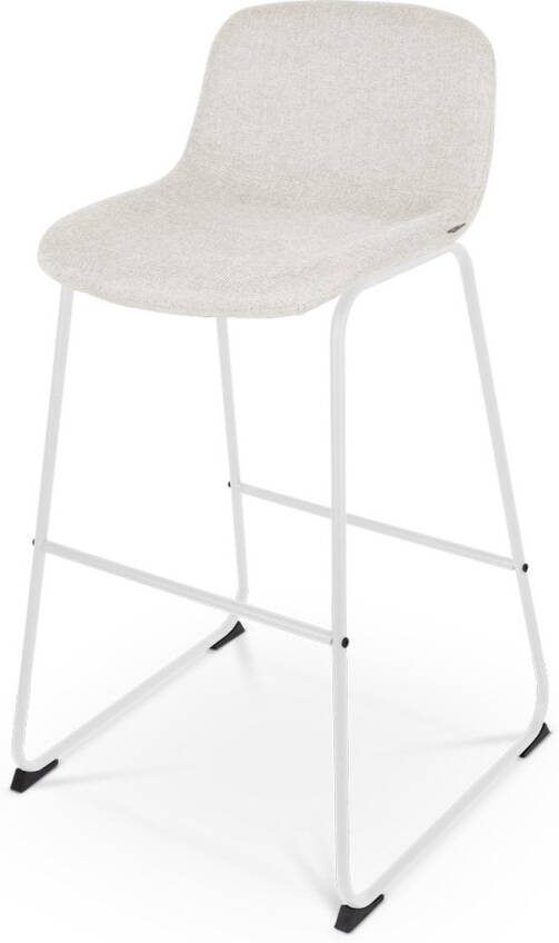 Nolon Nino-Mats Barkruk Beige Wit Onderstel Zithoogte 75 cm Stof Keuken