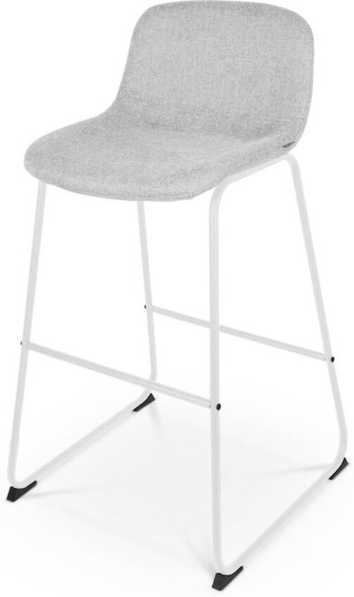 Nolon Nino-Mats Barkruk Lichtgrijs Wit Onderstel Zithoogte 75 cm Stof Keuken