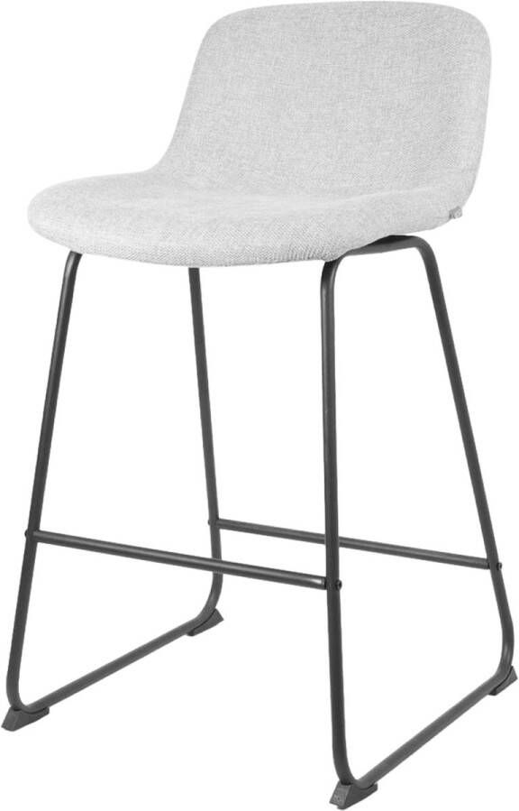 Nolon Nino-Mats Barkruk Lichtgrijs Zwart Onderstel Zithoogte 65 cm Stof Voor Kookeiland