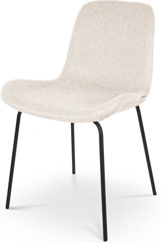 Nolon Nora-Fé Eetkamerstoel Beige Stof Zwarte Poten Modern