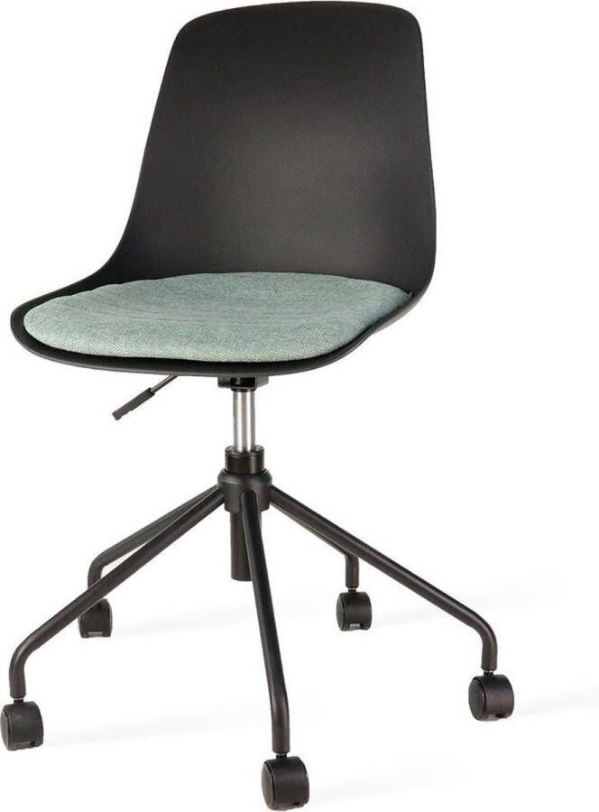 Nolon Nout bureaustoel zwart met zacht groen zitkussen zwart onderstel