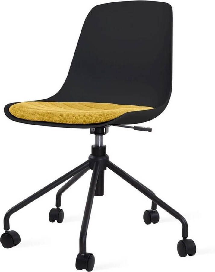 Nolon Nout bureaustoel zwart Zwarte zitting en okergeel zitkussen