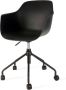 Nolon Nout-Puk Bureaustoel Zwart met Armleuning Kunststof Zitting Verstelbaar Wieltjes Zwart Onderstel - Thumbnail 3
