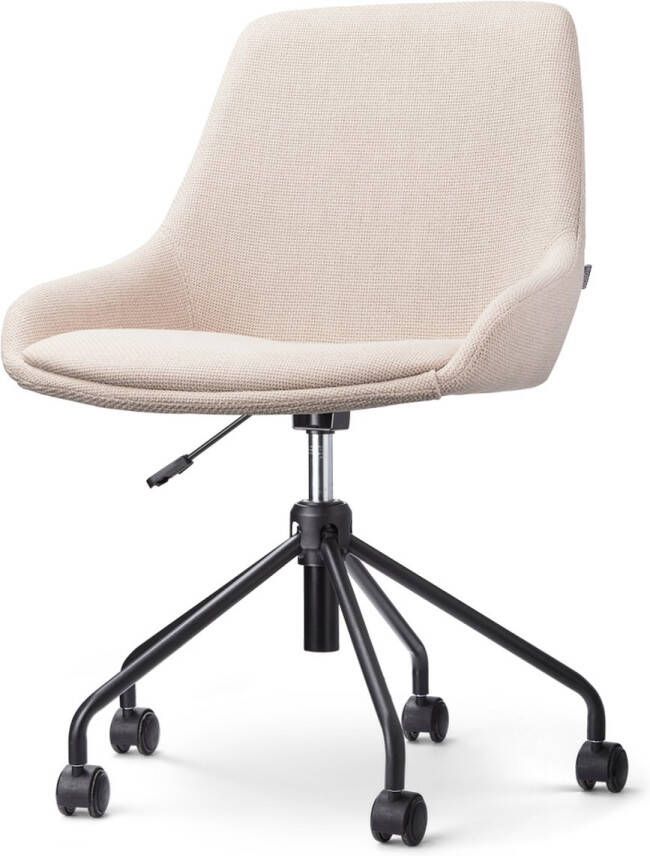 Nolon Nout-Isa bureaustoel beige stof verstelbaar wielen zonder armleuning zwart onderstel