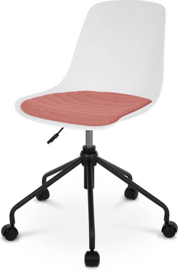 Nolon Nout-Liv bureaustoel wit met terracotta rood zitkussen zwart onderstel