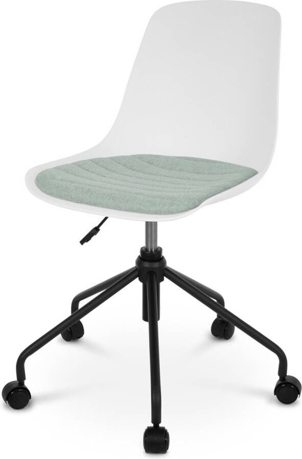 Nolon Nout-Liv bureaustoel wit met zacht groen zitkussen zwart onderstel