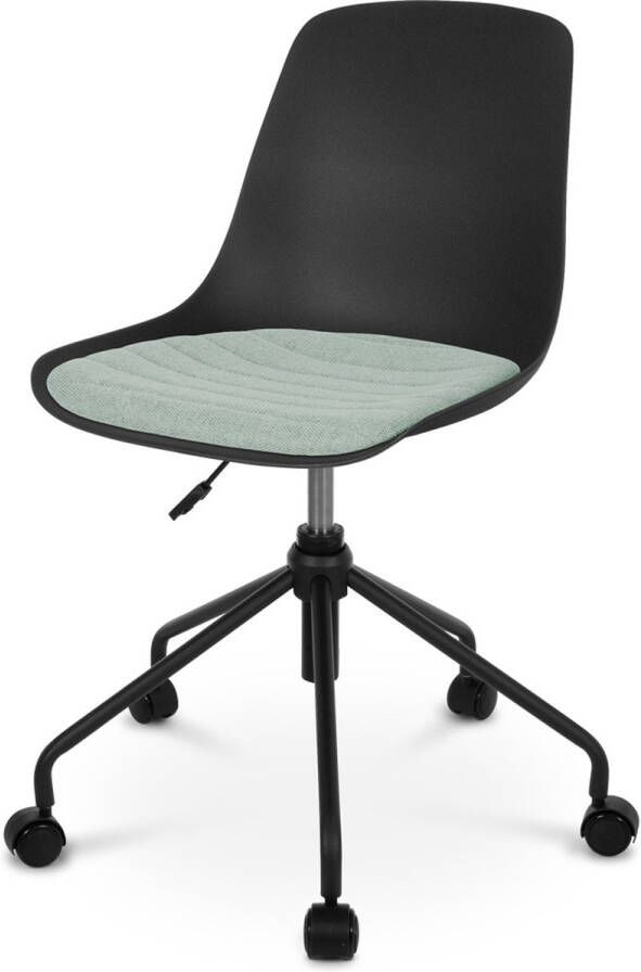 Nolon Nout-Liv bureaustoel zwart met zacht groen zitkussen zwart onderstel