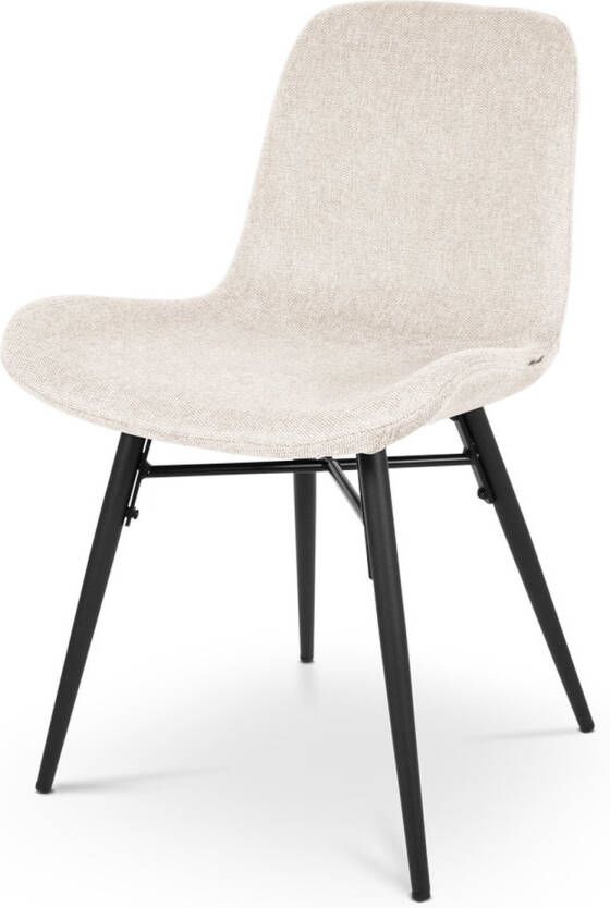 Nolon Nova-Fé Eetkamerstoel Beige Stof Zwarte Poten Industrieel