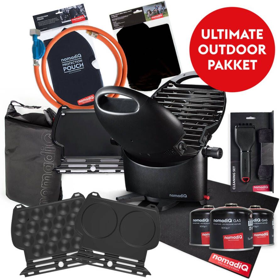 NomadiQ ULTIMATE OUTDOOR barbecue pakket de ultieme gas barbecue incl. alle accessoires om overal te kunnen barbecuen