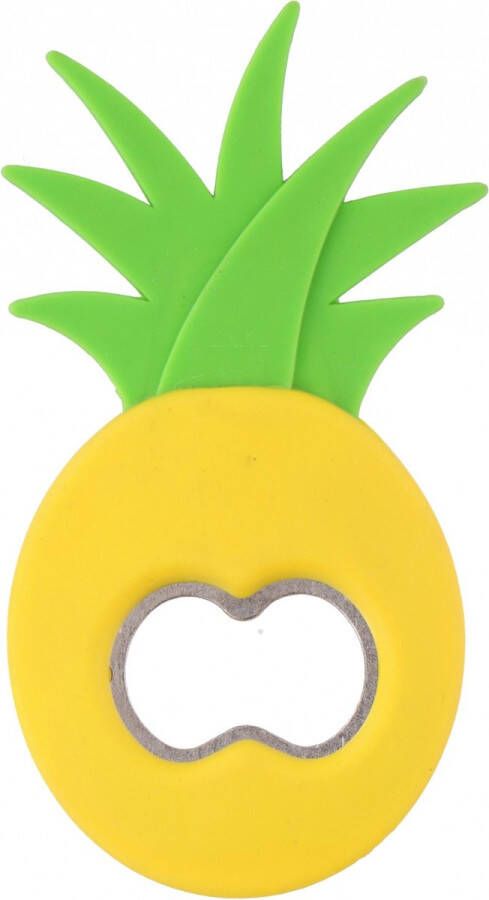 Non Branded Non-branded Flessenopener Ananas 11 Cm Staal polypropeen Groen geel