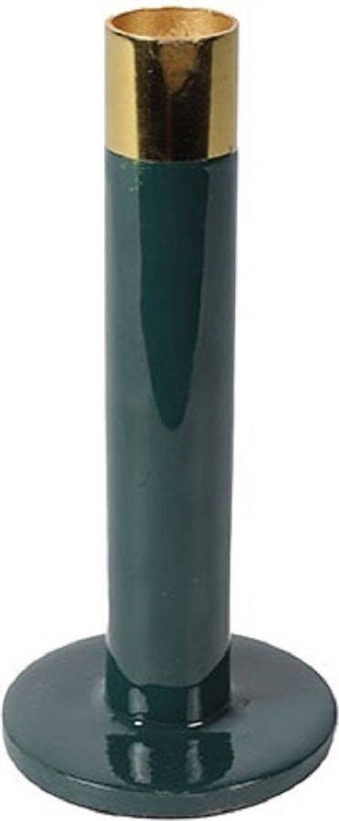 Non Branded Non-branded Kandelaar Madras 7 X 15 5 Cm Staal groen goud woondecoratie