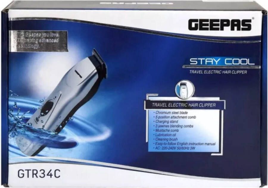 Non Geepas Stay Cool Travel Elektrische tondeuse Gtr34C