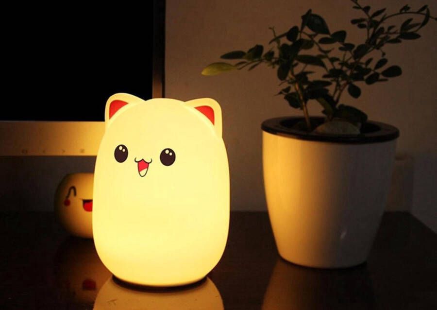 Non Merk Nachtlamp LED Kat USB Oplaadbaar Baby Kamer Kinderkamer Verlichting 7 Verschillende Kleuren