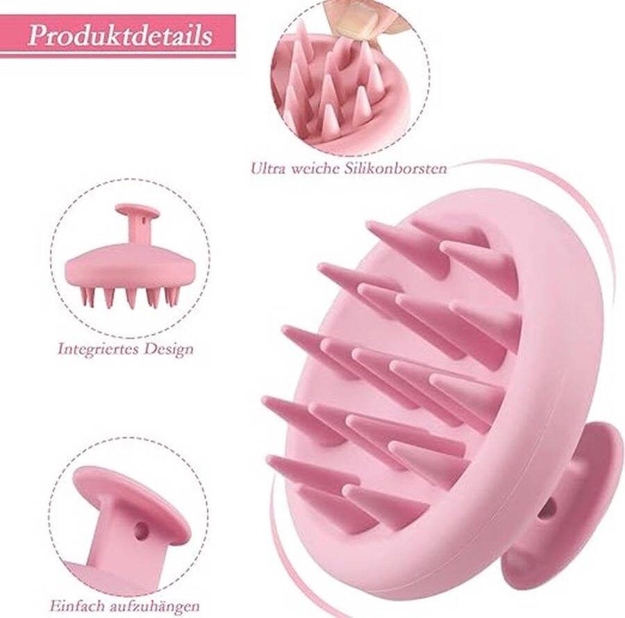 Non Merk Premium Siliconen Haarborstel Shampoo Brush Scalp Massager Massage No Dandruff Flaky Brush Hair Brush Hairbrush Haarverzorging Anti Roos Haargroei Gezonde Hoofdhuid Scrub Roze