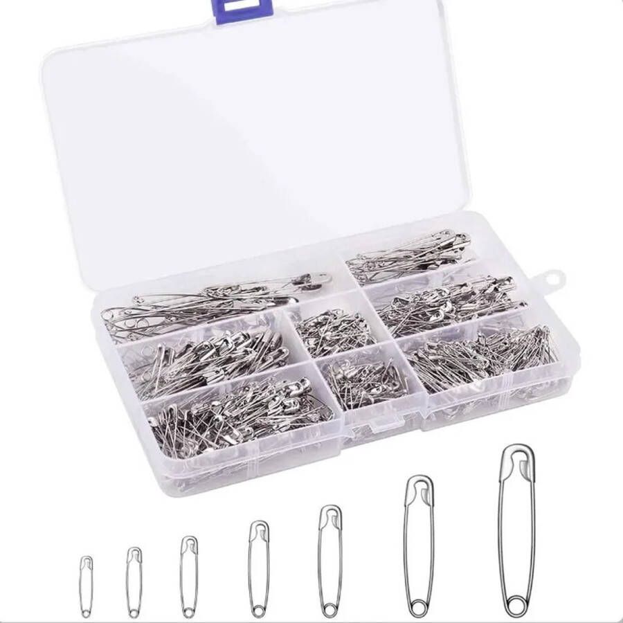 Non Merk Veiligheidsspelden Met Beschermkap 460 Stuks 19mm 22mm 28mm 32mm 38mm 45mm 54mm