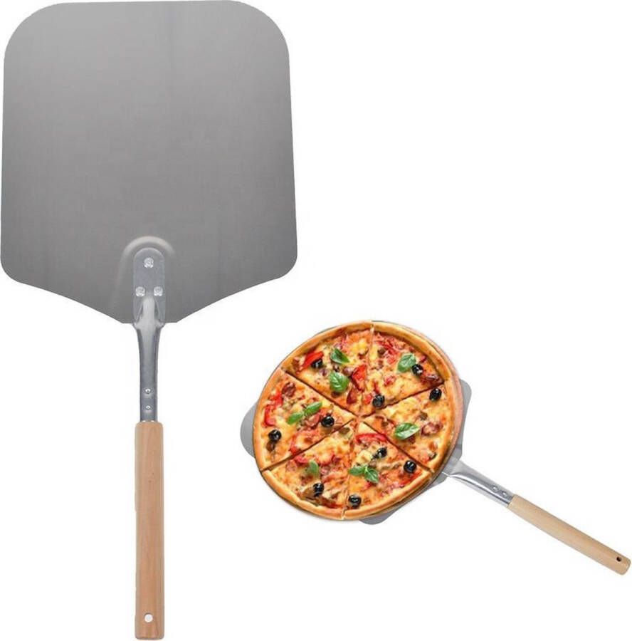 Nonna pizzaschep Aluminium 79x30 5 cm Pizzaspatel voor BBQ of oven Extra lang & vierkant