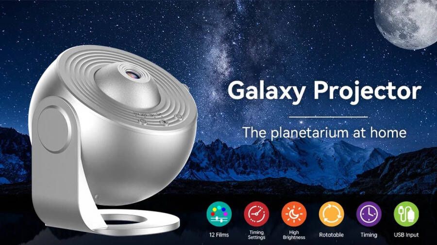 Noon Corp Nachtlampje Galaxy Projector Sterrenhemel Projector 360 ° Draaien Planetarium Lamp Voor Kinderen Slaapkamer Valentijnsdag Gift Bruiloft Deco