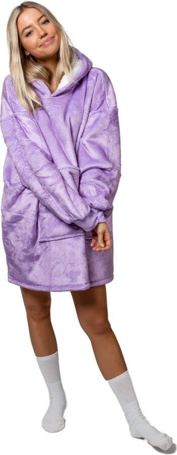 Noony Comfort Wear Noony Purple oversized hoodie deken plaids met mouwen fleece deken met mouwen ultrazachte binnenkant hoodie blanket snuggie one size fits all oodie