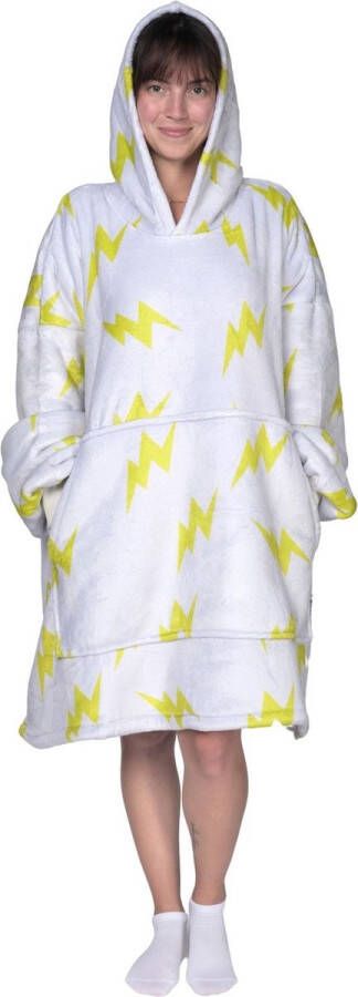 Noony Comfort Wear Noony Lightning oversized hoodie deken plaids met mouwen fleece deken met mouwen ultrazachte binnenkant hoodie blanket snuggie one size fits all oodie