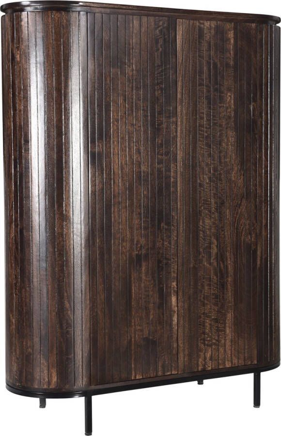 Livingfurn Kabinetkast Noor Walnut 150cm Mangohout Gecoat Staal