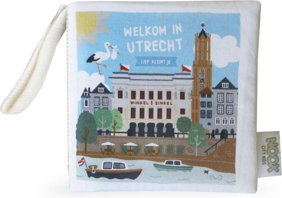 NOOX City Kids Zacht Babyboekje Utrecht fairly made in geschenkverpakking van kraft karton duurzaam en origineel kraamcadeau