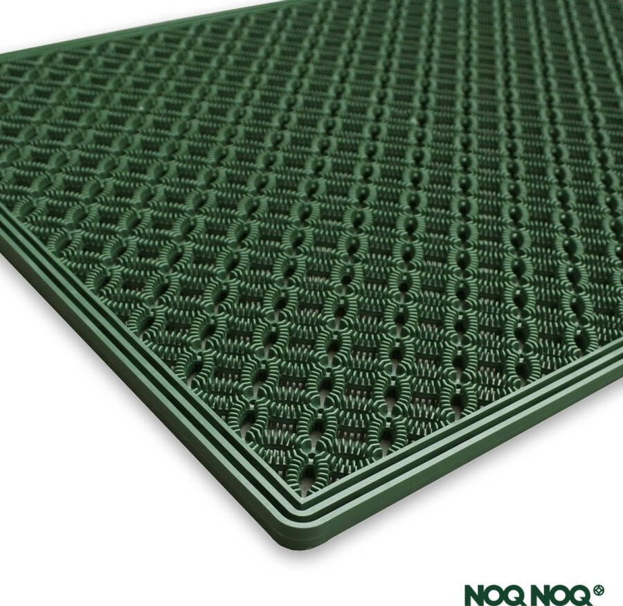 NOQNOQ deurmat buitenmat Antislip Groen 39x69 cm 100% recycleerbaar 30% gerecycleerd materiaal