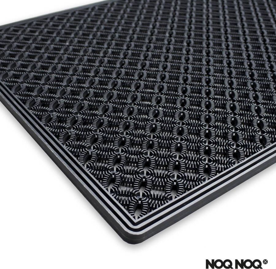NOQNOQ deurmat buitenmat Antislip Zwart 39x69 cm 100% recycleerbaar 30% gerecycleerd materiaal