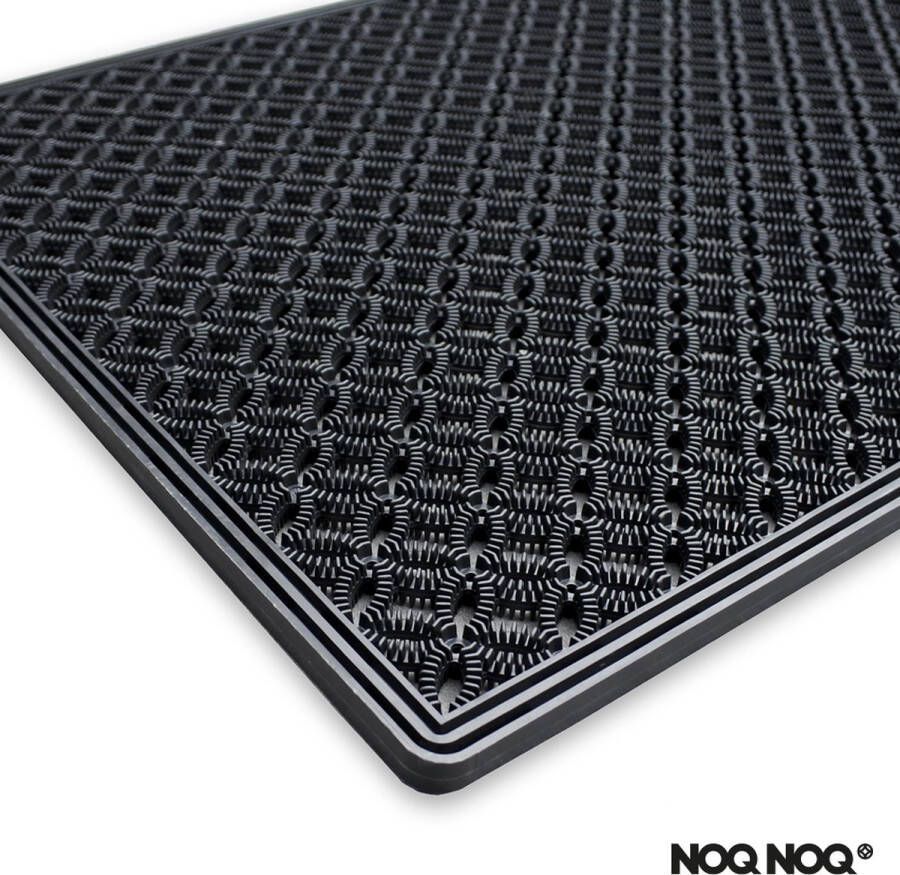 NOQNOQ Multifunctionele mat deurmat schoonloopmat Binnen & buiten Antislip 39x69 cm Zwart Milieuvriendelijk