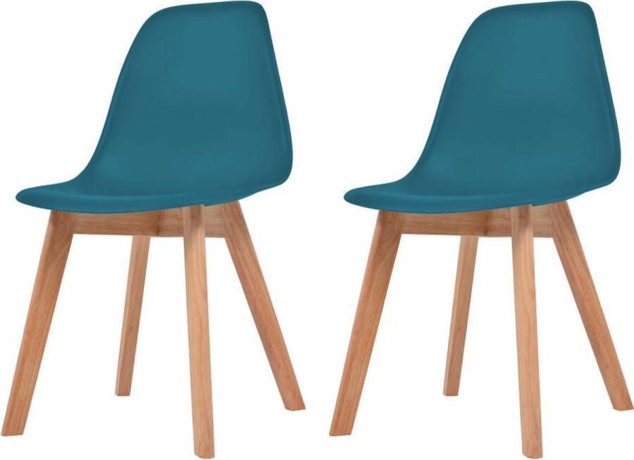 Nord Blanc 2 Moderne kunststof eetkamerstoelen stoelen turquoise ergonomische kuipstoelen Nordic Blanc Palerma Design blauw blue ergonomisch stoel zetel woonkamerstoelen zitting stevig hout plastic Scandinavisch Set van 2 stuks