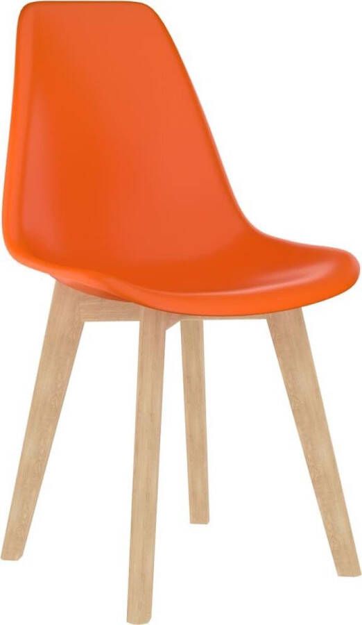 Nord Blanc 6 Moderne kunststof eetkamerstoelen stoelen oranje ergonomische kuipstoelen Nordic Blanc Palerma Design orange ergonomisch stoel zetel woonkamerstoelen zitting stevig hout plastic scandinavisch Set van 6 stuks