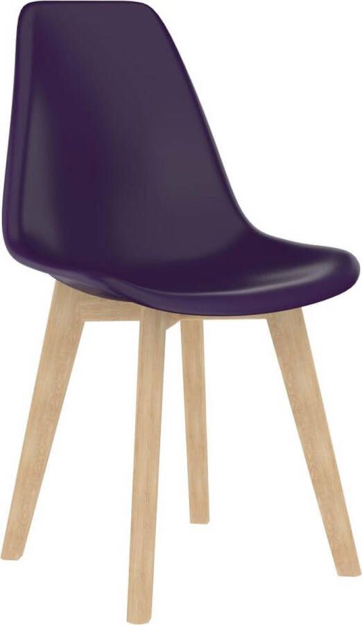 Nord Blanc 6 Moderne kunststof eetkamerstoelen stoelen paars ergonomische kuipstoelen Nordic Blanc Palerma Design purple ergonomisch stoel zetel woonkamerstoelen zitting stevig hout plastic scandinavisch Set van 6 stuks