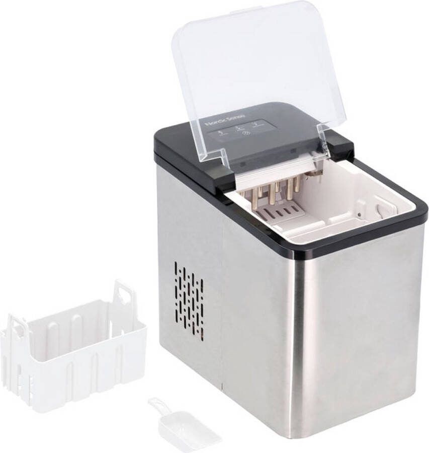 Nordic Sense ijsblokjesmachine 1 8L 100 watt staal zwart