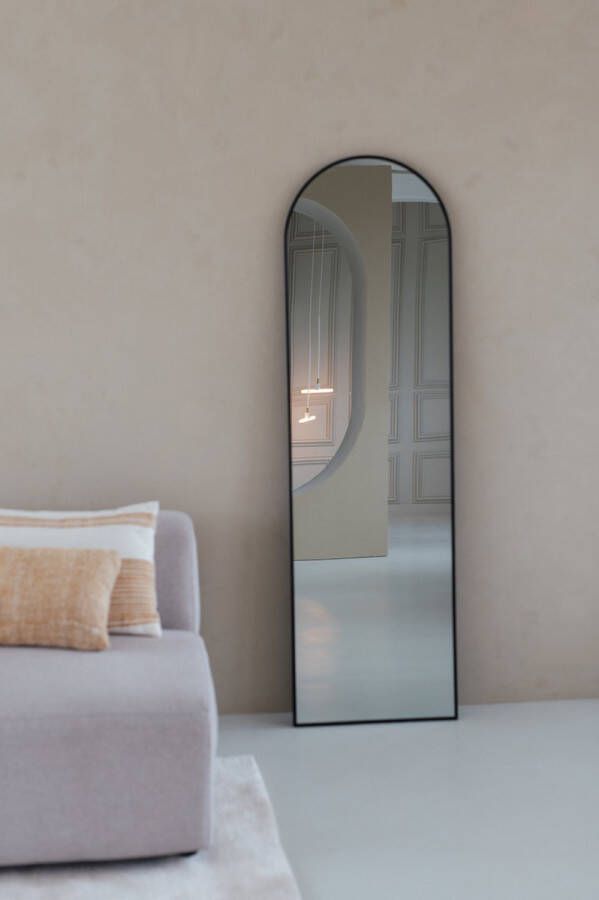 Nordic Style Boog spiegel 170x50cm Zwart Boogspiegel Arch Passpiegel Halfronde spiegel Staande spiegel Wandspiegel