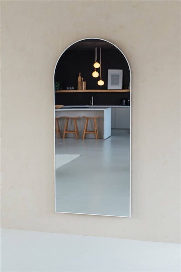 Nordic Style Boog spiegel 180×80 cm Mat Wit Staande spiegel Wandspiegel Passpiegel Boogspiegel Arch