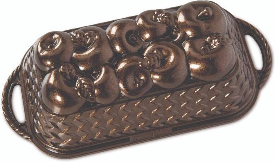 Nordic Ware Bakvorm Apple Basket Loaf Pan |Fall Harvest Bronze