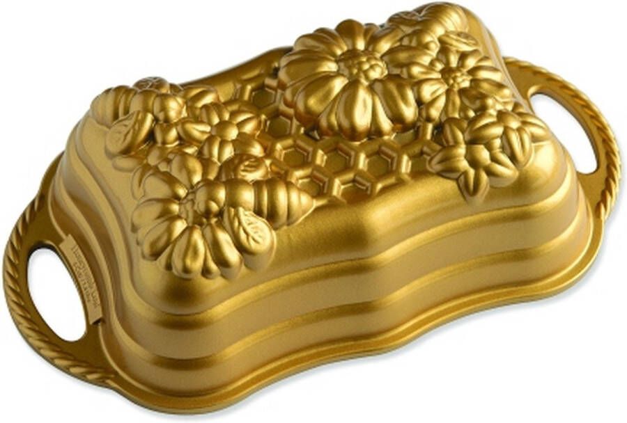 Nordic Ware Bakvorm Honeycomb Loaf Pan Premier Gold