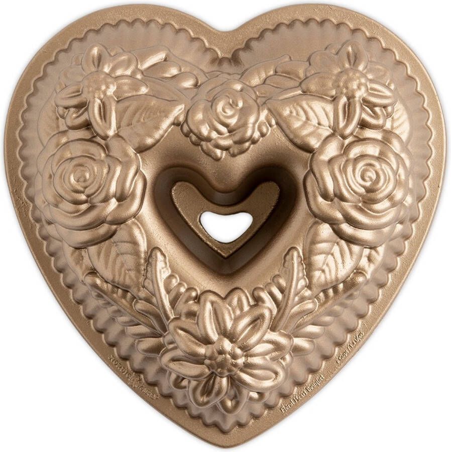 Nordic Ware Tulband Bakvorm Floral heart bundt pan Spring & Summer Toffee