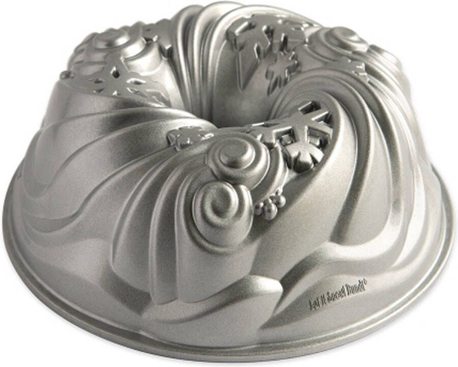 Nordic Ware Tulband Bakvorm Let It Snow Bundt Pan | Sparkling Silver Holiday