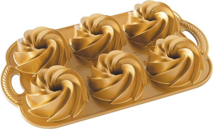 Nordic Ware Heritage Bundtlette Cakes Gold