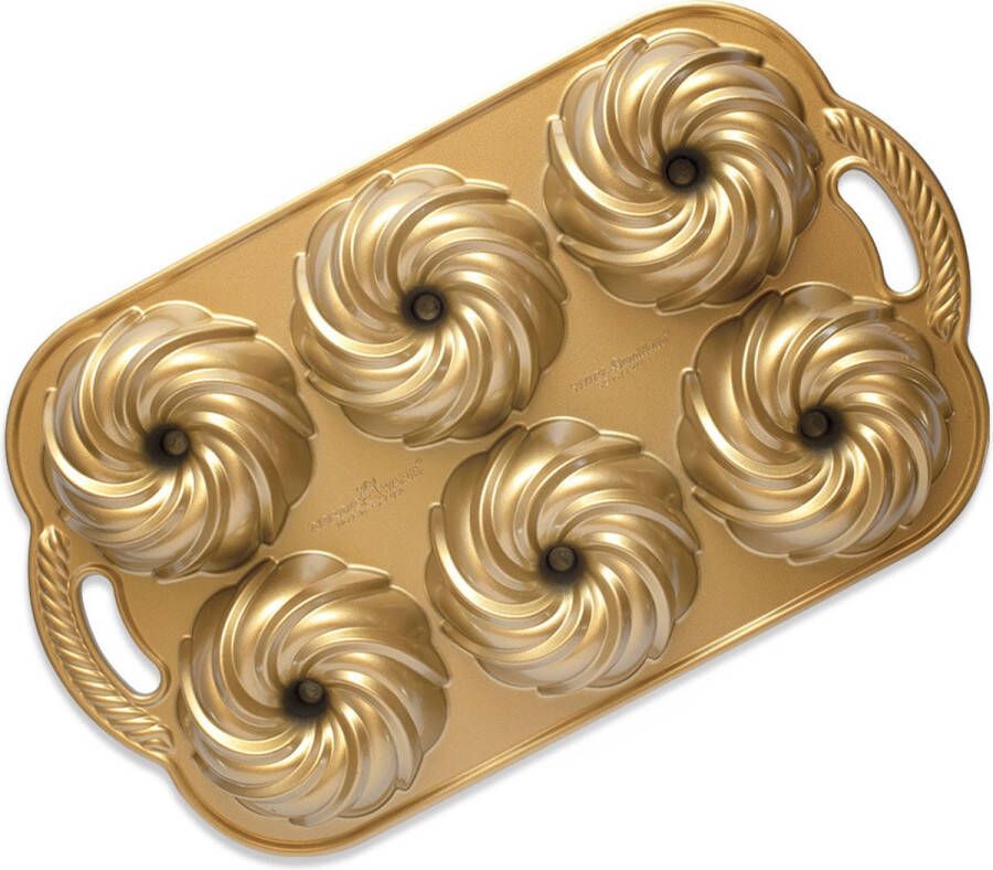 Nordic Ware Tulband Bakvorm Pirouette bundtlette Premier Gold