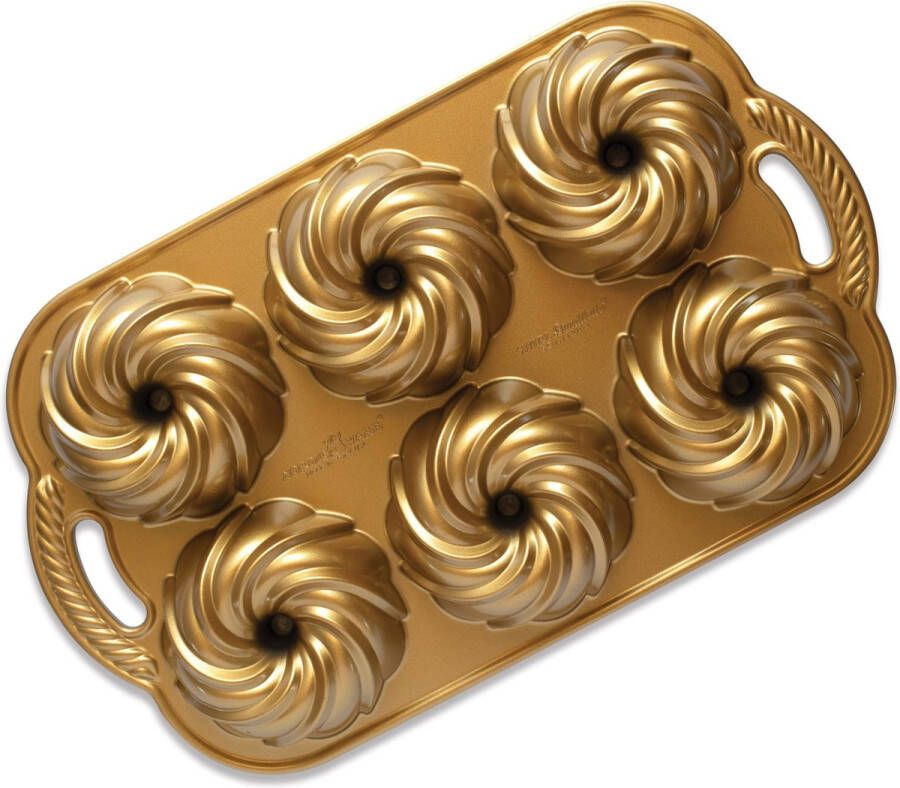 Nordic Ware Tulband Bakvorm Swirl Bundtlette Pan | Premier Gold