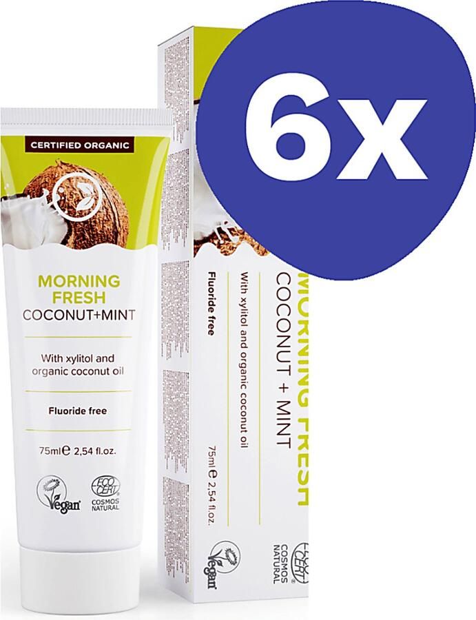 Nordics Tandpasta Morning Fresh Kokosnoot & Munt (6x 75ml)