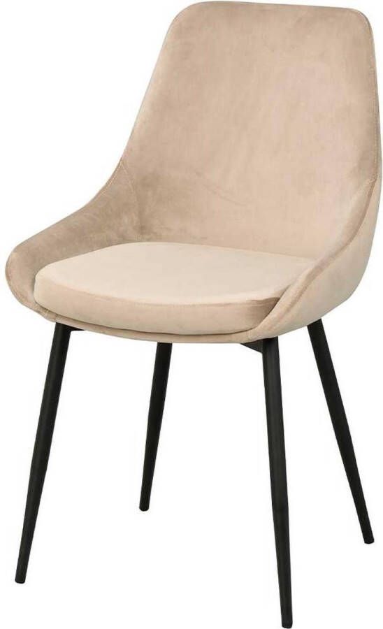 Nordiq Sierra fluwelen eetkamerstoel – Velvet – Beige