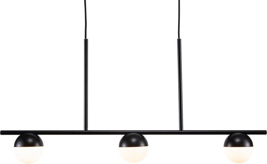Nordlux Hanglamp CONTINA Textiel kabel met de mond geblazen opaal glas