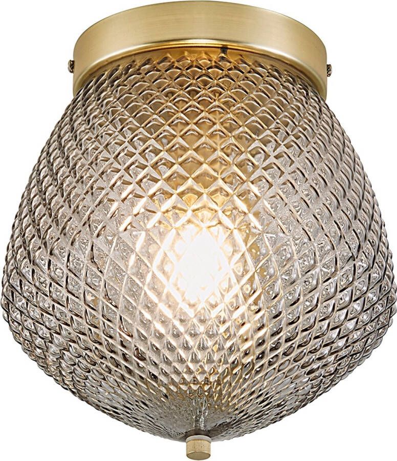 Nordlux Orbiform plafondlamp rookglas Ø20 cm E27 goud