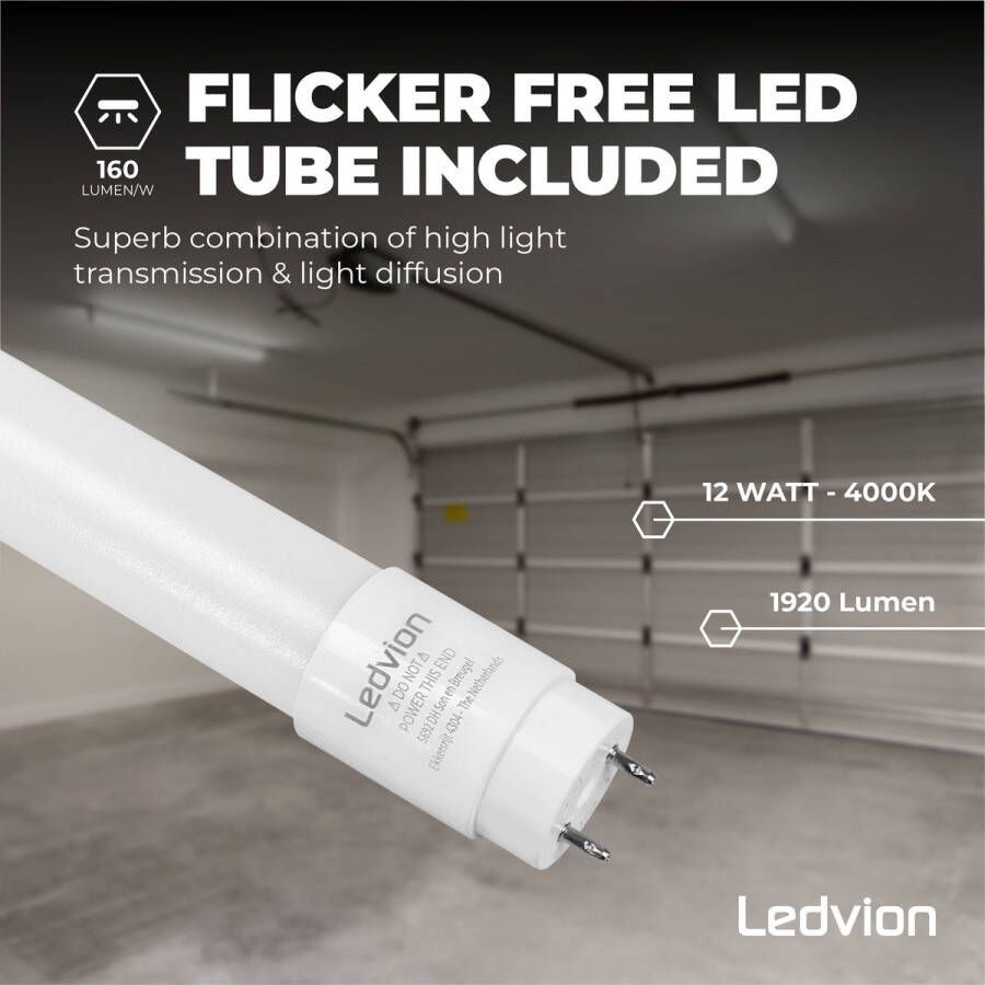 Nordlux Tallinn plafondlamp 125 cm 4000K T8 1800L grijs