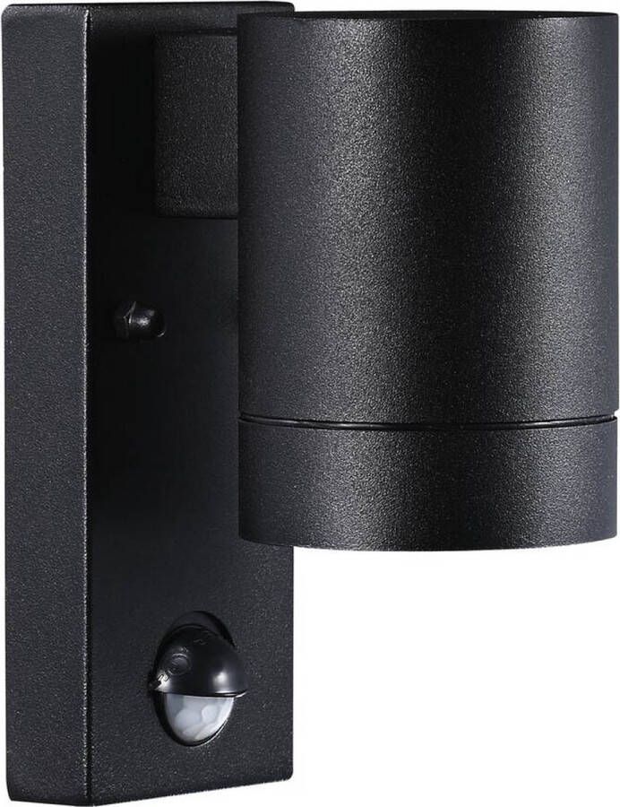 Nordlux Wandlamp Buiten Eenzijdig Zwart GU10 Fitting IP54 Tin Maxi Sensor