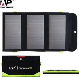 Nori Goods Zonnepaneel Opvouwbaar Zonnepaneel 4 USB Aansluitingen Lithium Batterij Draagbaar Powerbank Camping Camper RV Solar Panel